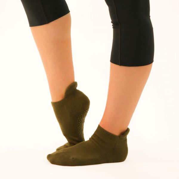Ballet-Style ExerSocks™ - Barre, Yoga & Pilates Socks (Black/Gray)