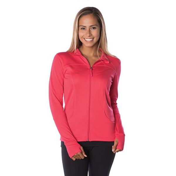 Crescent Moon Active-Tech Full-Zip Jacket - Coral | Crescent Moon Yoga