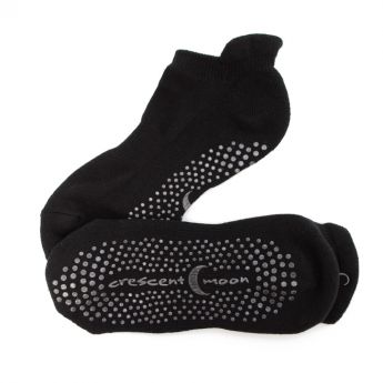 Crescent Moon Yoga ExerSocks™ - Barre, Yoga & Pilates Socks (Black/Gray)