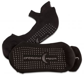 ExerSocks™ - Barre, Yoga & Pilates Socks (Black/Gray, Small) 