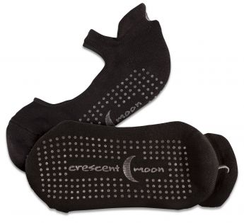 Crescent Moon Yoga ExerSocks™ - Barre, Yoga & Pilates Socks (Black/Gray)