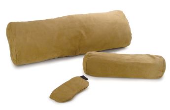 Bolster/Eye Pillow Kit (Natural) - Large oval bolster, a neck pillow and a contoured eye pillow