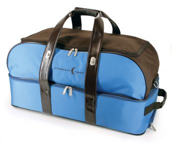 Rolling Spa Weekender Bag (Blue / Brown)