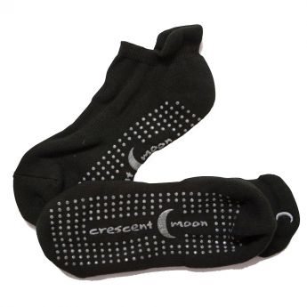 Crescent Moon Yoga ExerSocks™ - Barre, Yoga & Pilates Socks (Black/Gray)