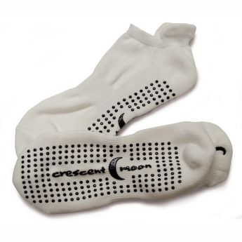 ExerSocks™ - Barre, Yoga & Pilates Socks (White/Black, Large) 