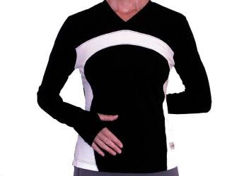 TractionCuff Women's Knit Top (Black / White)