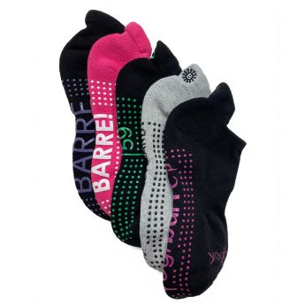 Mystery Pack of Grip Socks Logo, Color, & Grip Style Vary - Barre, Yoga & Pilates Socks, 5 Pack Small