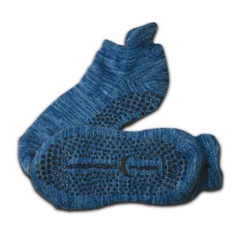 Crescent Moon Yoga ExerSocks™ - Barre, Yoga & Pilates Socks (Blue Heather/Black)