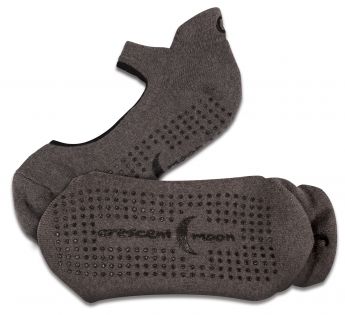 Crescent Moon Yoga Ballet-Style ExerSocks™ - Barre, Yoga & Pilates Socks (Charcoal/Black)