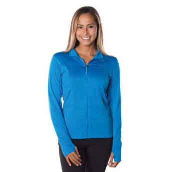 Crescent Moon Active-Tech Full-Zip Jacket - Cyan Blue