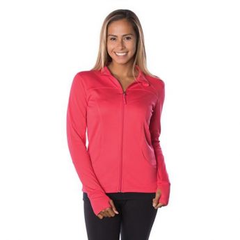 Crescent Moon Active-Tech Full-Zip Jacket - Coral