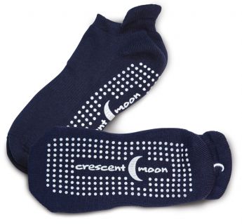 ExerSocks™ - Barre, Yoga & Pilates Socks (Navy/White) - Large