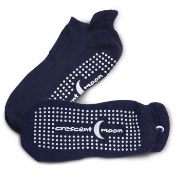 Crescent Moon Yoga ExerSocks™ - Barre, Yoga & Pilates Socks (Navy/White)
