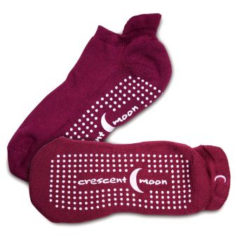 Crescent Moon Yoga ExerSocks™ - Barre, Yoga & Pilates Socks (Wine/Pink)